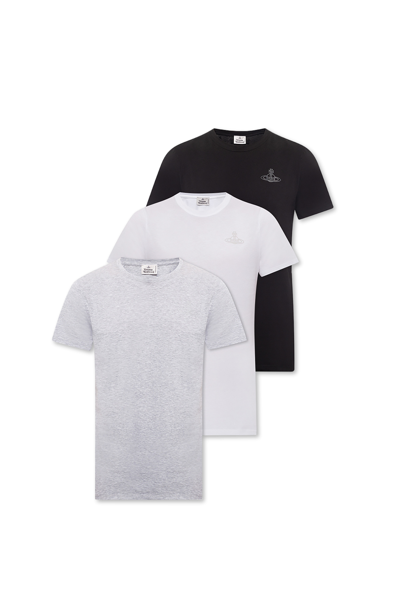 (ヴィヴィアン ウエストウッド) THREE-PACK T 81060012 J001O Grey Branded T-shirt three-pack Vivienne Westwood - Vitkac AS